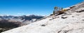 View of the High Sierras from the top of Half Dome in Yosemite National Park in California USA Royalty Free Stock Photo