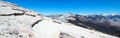 View of the High Sierras from the top of Half Dome in Yosemite National Park in California USA Royalty Free Stock Photo