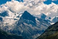 View on high snowy mountain peaks Royalty Free Stock Photo