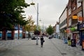 View of High Street in Slough, with historic buildings, commerci