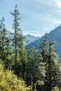 View of High Tatra Mountains from hiking trail. Royalty Free Stock Photo