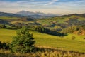 View with High Tatras in Pieniny. Summer mountain landscape in Slovakia. Slovakia and Poland countryside. Royalty Free Stock Photo