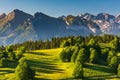 View of the High Tatras from Podhale Royalty Free Stock Photo