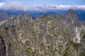 A view on the High Tatras from the Rysy peak