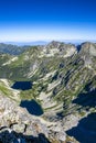 A view of the High Tatras with the Temnosmrecenske lakes from the Koprovsky Stit, Slovakia