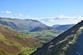 View from high valley path to High Rigg, Lake District Royalty Free Stock Photo