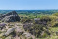 A view from the highest part of the summit of the Roaches, Staffordshire, UK Royalty Free Stock Photo