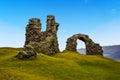 A view of the highest parts of Castell Dinas BrÃÂ¢n Crow Castle above Llangollen, Wales