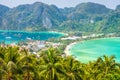 View from the highest viewpoint of Koh Phi-Phi Don island Royalty Free Stock Photo