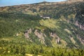 The view from The highest waterfall in National park Giant mountains in Czech republic Royalty Free Stock Photo