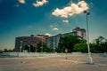 View of highrises from the top of the parking garage in Towson T