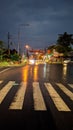 View of the highway after a rainy afternoon