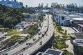 View of the highway seen from Singapore Cable Car Royalty Free Stock Photo