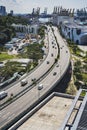 View of the highway seen from Singapore Cable Car Royalty Free Stock Photo