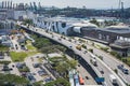 View of the highway seen from Singapore Cable Car Royalty Free Stock Photo