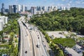 View of the highway seen from Singapore Cable Car Royalty Free Stock Photo