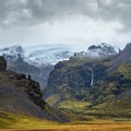 View from highway to Mulagljufur Canyon during auto trip in Iceland. Spectacular Icelandic landscape with scenic nature: Royalty Free Stock Photo