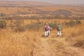 A GROUP OF HIKERS IN AFRICA IN WINTER