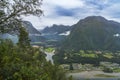 The view from hiking Rampestreken and Nesaksla in Andalsnes in Norway in Europe Royalty Free Stock Photo