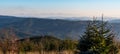 View from hiking trail bellow Lysa hora hill in late autumn Moravskoslezske Beskydy mountains in Czech republic Royalty Free Stock Photo