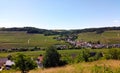 View from hiking-trail Moselsteig on village Ahn in Luxembourg Royalty Free Stock Photo