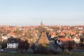 View of hildesheim german city church and rooftops