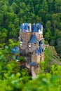 View from hill above of Eltz castle in Germany Royalty Free Stock Photo