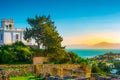 View from hill Byrsa with ancient remains of Carthage and landscape. Royalty Free Stock Photo