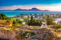 View from hill Byrsa with ancient remains of Carthage and landscape. Royalty Free Stock Photo