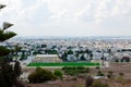 View from hill Byrsa with ancient remains on landscape of new city Carthage Royalty Free Stock Photo