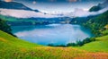 View from the hill on Lungerersee lake