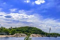 The view on the hill in the Trypillya village near Dnipro river