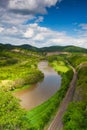 View from the hill into the valley with the Berounka river