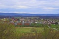 View of hills, battlefields and the city of Gettysburg, Pennsylvania.