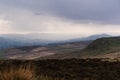 View of hills and cloudy sky in Peak District National Park, England, UK. Royalty Free Stock Photo