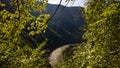 View from the hills to the famos river and road. Slovakia Royalty Free Stock Photo