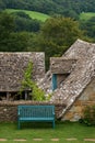 View of the hills surrounding the picturesque English village of Snowshill in the Cotswolds, Gloucestershire in England. UK.