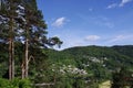 View of Hills and Trees in this Norwegian Valley. Vennesla, Norway, June 17, 2023.