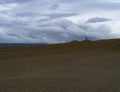 View on hills of Tuscany, Italy. Tuscan landscape with ploughed fields in autumn Royalty Free Stock Photo