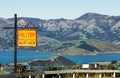 View from the Hilltop Tavern looking out over Akaroa Harbour Royalty Free Stock Photo