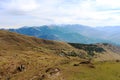 view of the hilly terrain en-route to Sanasar, near Patnitop, Jammu Kashmir