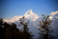View of the Himalayan mountains see from Sarangkot Royalty Free Stock Photo