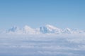 View of Himalayas above clouds Royalty Free Stock Photo
