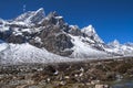 View of the Himalayas Awi, Cholatse, Tabuche Peak from Pherich Royalty Free Stock Photo