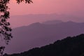 Himalayas mountain range from Binsar Zero point,  Kumaon, Uttarakhand, India Royalty Free Stock Photo