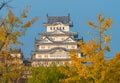 View of Himeji Castle autumn season in Japan Royalty Free Stock Photo