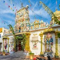 View at the Hindi Temple Sri Mahamariamman in the streets of George Town at Penang Island - Malaysia