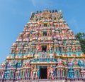 View of hindu temple tower at sarangapani temple, Tamilnadu, India - Dec 17, 2016