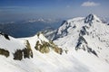 View from the Hintertux Glacier the Hoher Riffler, Royalty Free Stock Photo