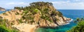 View on the historic beach town Tossa de Mar on the Costa Brava beach, Spain Royalty Free Stock Photo